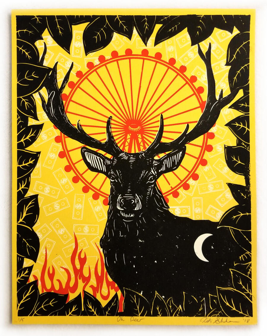 Oh Deer, 2018, screenprint