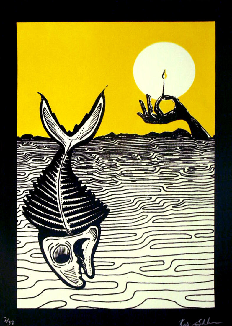 Fish & Hand, 2012, screenprint